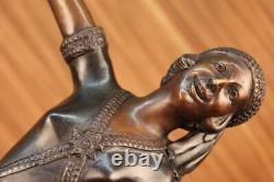 Fait à la Main Femme Danseuse en Bronze Marbre Sculpture Deco Figurine Art Fonte