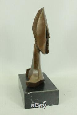 Figurine Bronze Sculpture Statue Art Déco Moderne Visages par Picasso Marbre Lrg