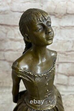 Fonte Prima Ballerine Bronze Sculpture Art Déco Marbre Base Figurine Cadeau Lrg