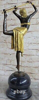 Français Art Déco Chiparus Bronze Dancing Girl Figurine Statue Domestique