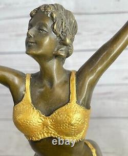 Français Bronze Art Déco / Style Nouveau Femelle Sculpture P. Philippe