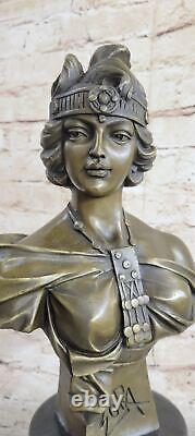 Français Bronze Moyen Buste De un Beau Femme Par Villanis Fonte Art Déco Nr