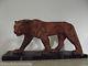Grand Statue Sculpture Animalièr Art Deco Panthere Lion Tigre Felin Terre Cuite