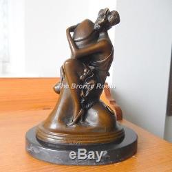 Genuine Bronze Art Deco Hugger Sculpture on Marble Base by Bruno Zach