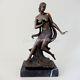 Genuine Bronze Sculpture Art Deco Dancer Nymph On Marble Base