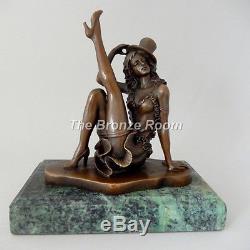 Genuine Bronze Sculpture Art Deco Jazz / Revue Dancer on Marble Base