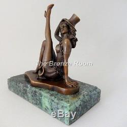 Genuine Bronze Sculpture Art Deco Jazz / Revue Dancer on Marble Base