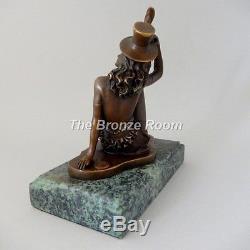 Genuine Bronze Sculpture Art Deco Jazz / Revue Dancer on Marble Base