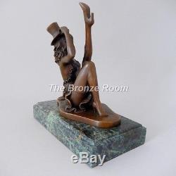 Genuine Bronze Sculpture Art Deco Jazz / Revue Dancer on Marble Base