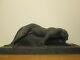 Gracieuse Et Nerveuse Panthere Noire Sculpture Art Deco 1930 Ceramique No Bronze