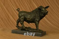 Grand Barye Sauvage Sanglier Cochon Art Déco Sculpture Marbre Statue Base uvre