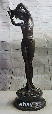Grand Ouest Art Déco Bronze Sculpture Femelle Modèle Sexy Beauté Fille Femme