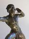 Grande Ancienne Statue Sculpture Art Deco Nu Masculin Athlete- J De Roncourt