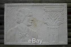 Grande plaque, bas-relief, en marbre blanc, art-déco, 1935 CAPDEROQUE