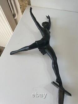 Grande sculpture Danseuse Art Déco Max Le Verrier signé Fayral Collection