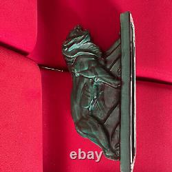 Grande sculpture lion LEJAN LE JAN 1930 en ceramique ancien art deco 45 CM