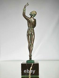 Guerbe P. Le Faguays Sculpture Bohème Danseuse Bronze Max Le Verrier ART DECO