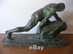 H. BARGAS SCULPTURE Terracota SISYPHE ARTS DECO 20 30 BE SIGNE