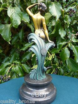 Hot Cast Bronze Statue Preiss Wave Art Deco Signed Statue Sculpture Figure