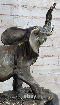 Happy Lucky Éléphant Bronze Statue Figurine Par Barye Sculpture Fonte Art Deco