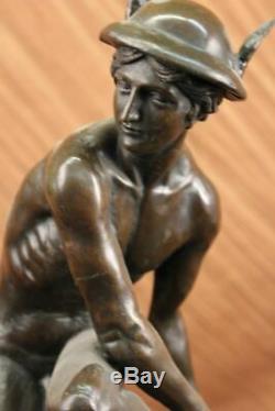 Hermes Mercure Romain Messager God Statue Bronze Sculpture Fonte Art Déco