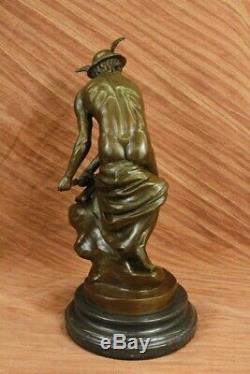 Hermes Mercure Romain Messager God Statue Bronze Sculpture Fonte Art Déco