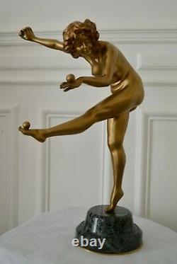 Immense sculpture art deco Claire Colinet Juggler
