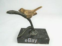 Irenee Rochard (1906-1984) Belle Sculpture Oiseau Art Deco Bronze A 2 Patines