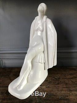 L Rivet sortie De Bain Sculpture En Ceramique Craquele Art Deco 1930