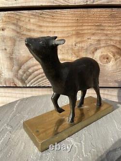 L. VANDAMME Paris Sculpture Bronze Chèvre Mouton Art Deco Design 1950 Lalanne