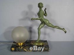 Lampe Sculpture Art Deco Style Guerbe Le Faguays / Lampe Femme Nue Art Deco