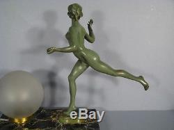 Lampe Sculpture Art Deco Style Guerbe Le Faguays / Lampe Femme Nue Art Deco