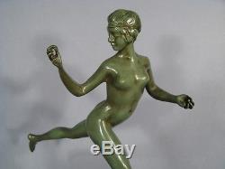 Lampe Sculpture Art Deco Style Guerbe Le Faguays / Lampe Femme Nue Art Deco