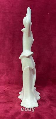 Lady Women Crackle Glaze Sculpture Statue Femme Craquele Art Deco Egyptomanie