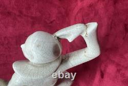 Lady Women Crackle Glaze Sculpture Statue Femme Craquele Art Deco Egyptomanie