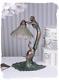 Lampe De Table Style Tiffany Art Nouveau Deco Statue Femme Sculpture Figurine