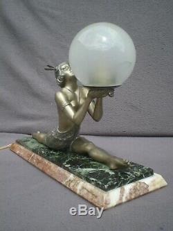Lampe art deco 1930 femme danseuse russe vintage sculpture lamp woman dancer 30s