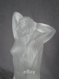 Lampe veilleuse statue en verre 1930 femme art deco antique lamp figurine woman