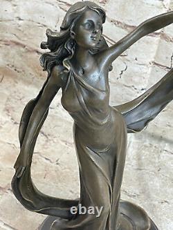 Liquidation Bronze Sculpture Statue Art Déco c. Mirval Ruban Danseuse