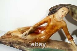 Lot Sculpture 1930 Art déco Breton Limoges platre Vintage France