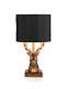 Luxury Black And Gold Stag Table Lamp Art Deco Antler Antique Large Sculpture