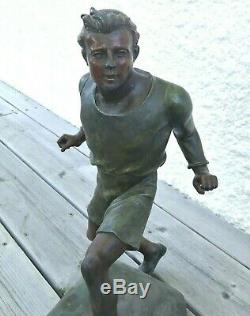Marcel DEBUT (1865-1933) sculpture art déco sprinter 1920 grand modèle sport art