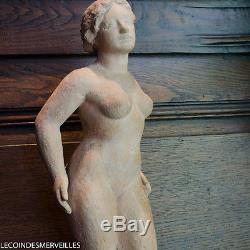 Max Barneaud (1903-1948) Baigneuse Sculpture Terre Cuite Nu Femme Art Deco