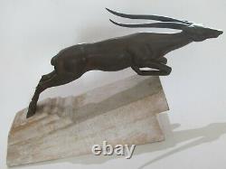 Max Le Verrier Sculpture Antilope De Demarco 1930 Regule