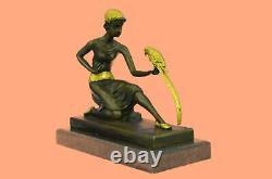 Merveilleusement Détaillé Signée Chiparus Pure Bronze Deco Fille Statue Art