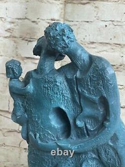 Mi Siècle Dali Famille Portrait Bronze Sculpture Fonte Art Déco Figurine