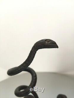 Michel Zadounaisky sculpture serpents enlacés Art Deco en fer forgé 1930
