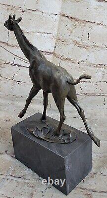 Moderniste Original Milo Art Déco Bronze Girafe Sculpture Animal Statue Figurine