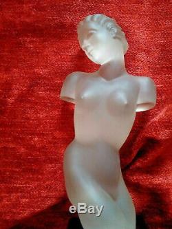 Nu Art Deco superbe buste de femme en verre curiosa parfait état sculpture