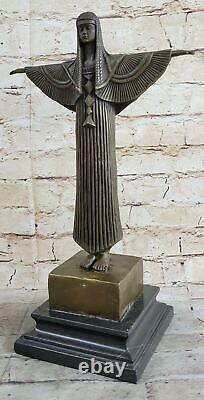 Original Milo Égyptien Princesse Bronze Statuette Art Nouveau Deco Décor Statue
